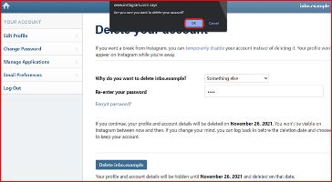 حذف اکانت اینستا