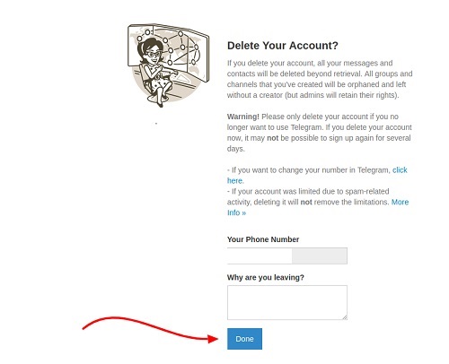 delete account telegram
