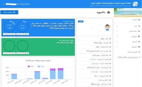 اطلاع از حجم باقیمانده اینترنت مخابرات