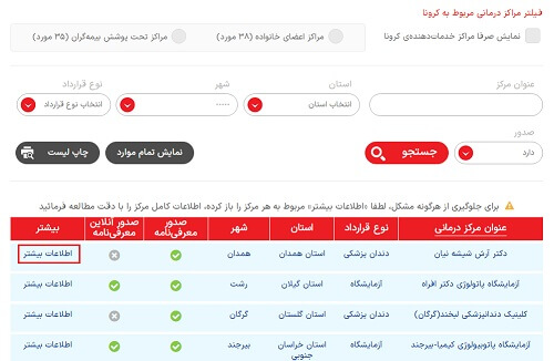 جستجوی مراکز طرف قرارداد در iranassistance.com