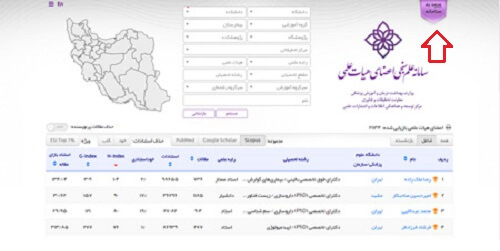 ورود به سامانه علم سنجی هیات علمی