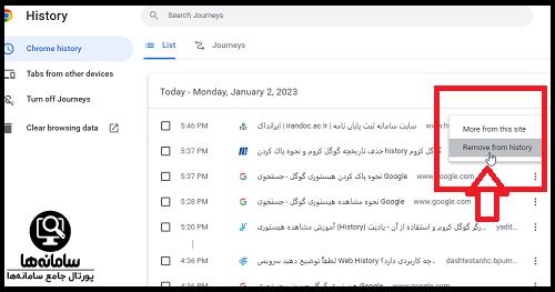 پاک کردن هیستوری گوگل 