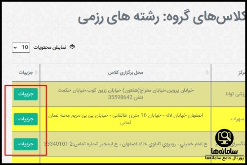 نحوه ثبت نام در کلاس های شهرداری اصفهان