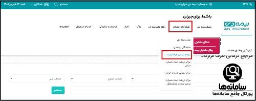 مراکز طرف قرارداد بیمه دی